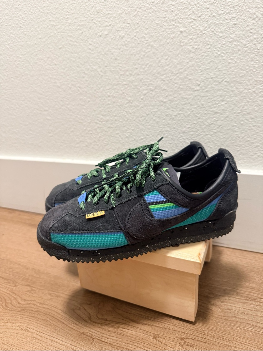 Retro Nike Cortez Collab Sneaker with Teal and Green Accents 4
